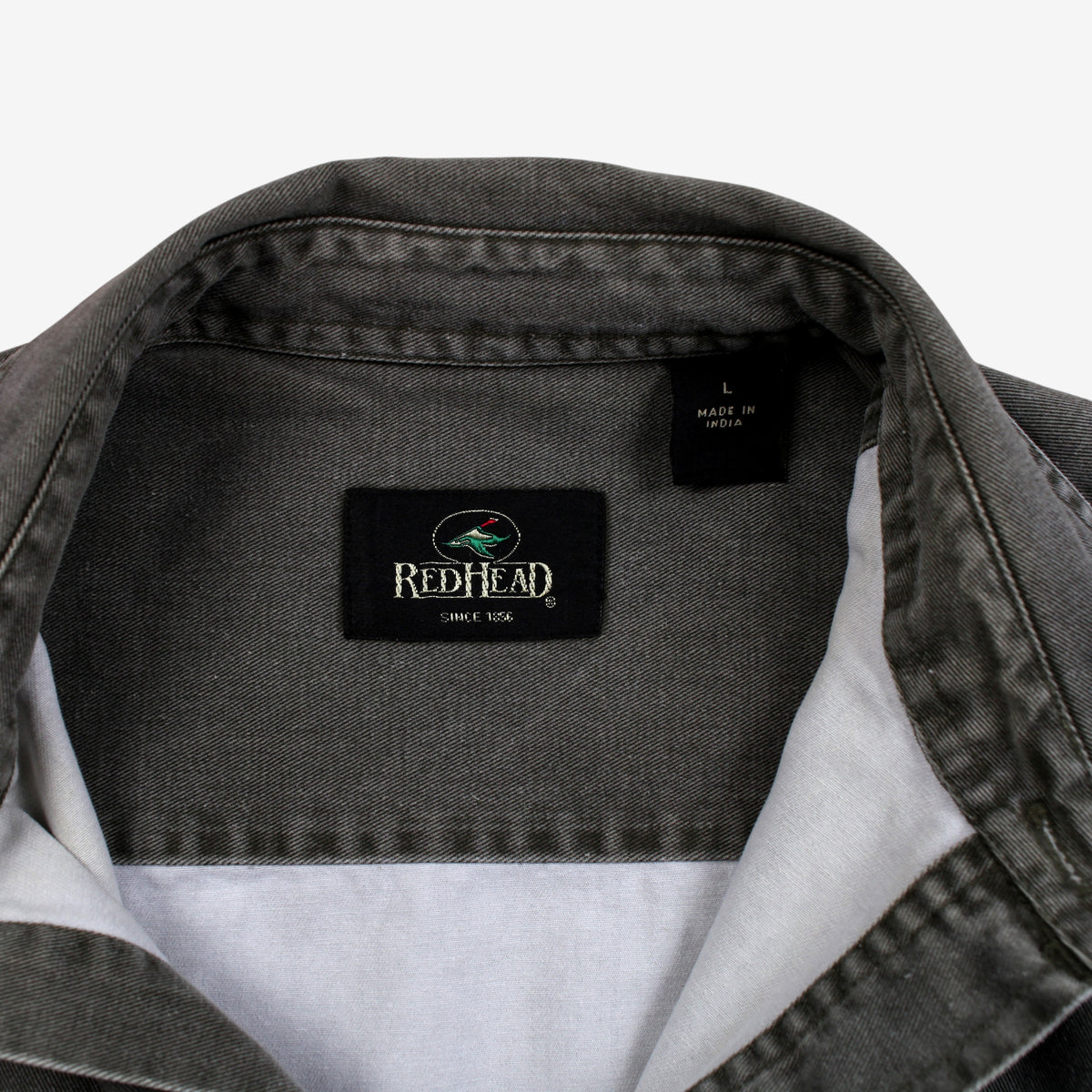 Redhead Shirt L Mens Button Cotton Work Utility Outdoor Heavy Duty Grey