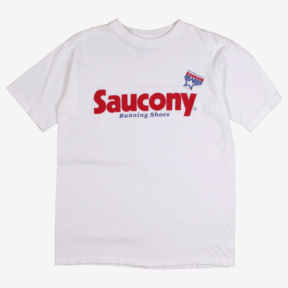 Vintage Salem Sportswear T-shirt M Mens 90s White Saucony Graphic USA Made