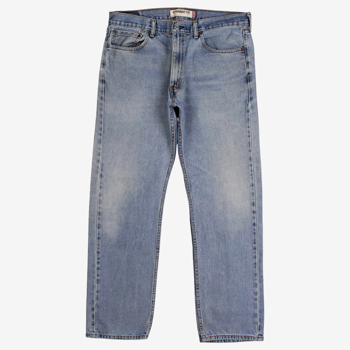 Levis 505 Jeans 36x32 Blue Regular Straight Light Stonewash Red Tab Denim