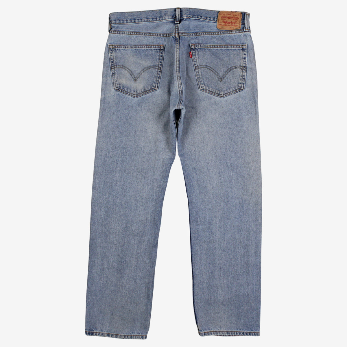 Levis 505 Jeans 36x32 Blue Regular Straight Light Stonewash Red Tab Denim