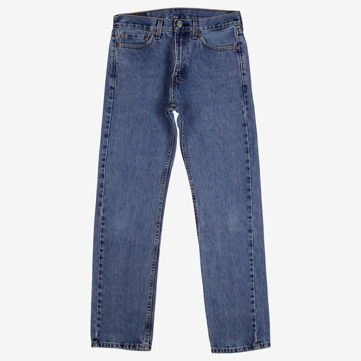 Levis 505 Jeans 30x32 Blue Regular Straight Faded Mid Rise Zip Fly Denim