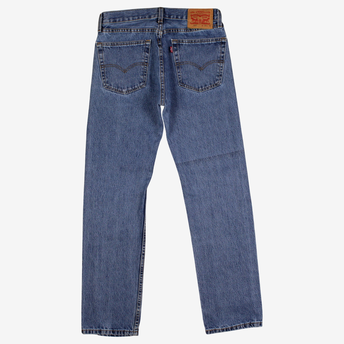 Levis 505 Jeans 30x32 Blue Regular Straight Faded Mid Rise Zip Fly Denim