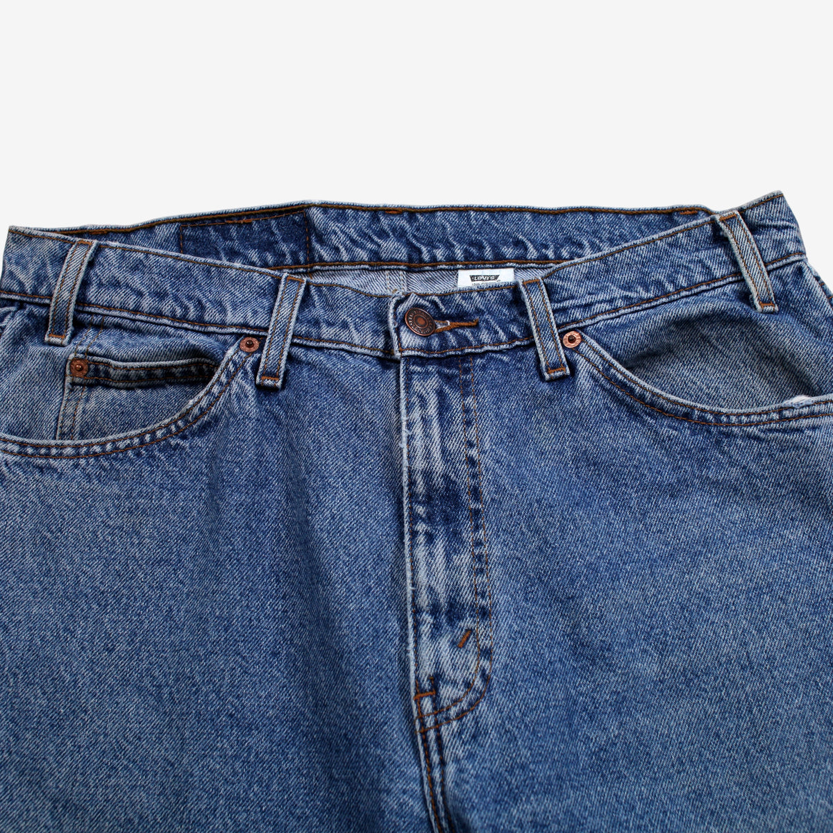 Vintage Levis 505 Jeans 34x32 90s Stonewash Blue Regular Straight Red Tab Denim