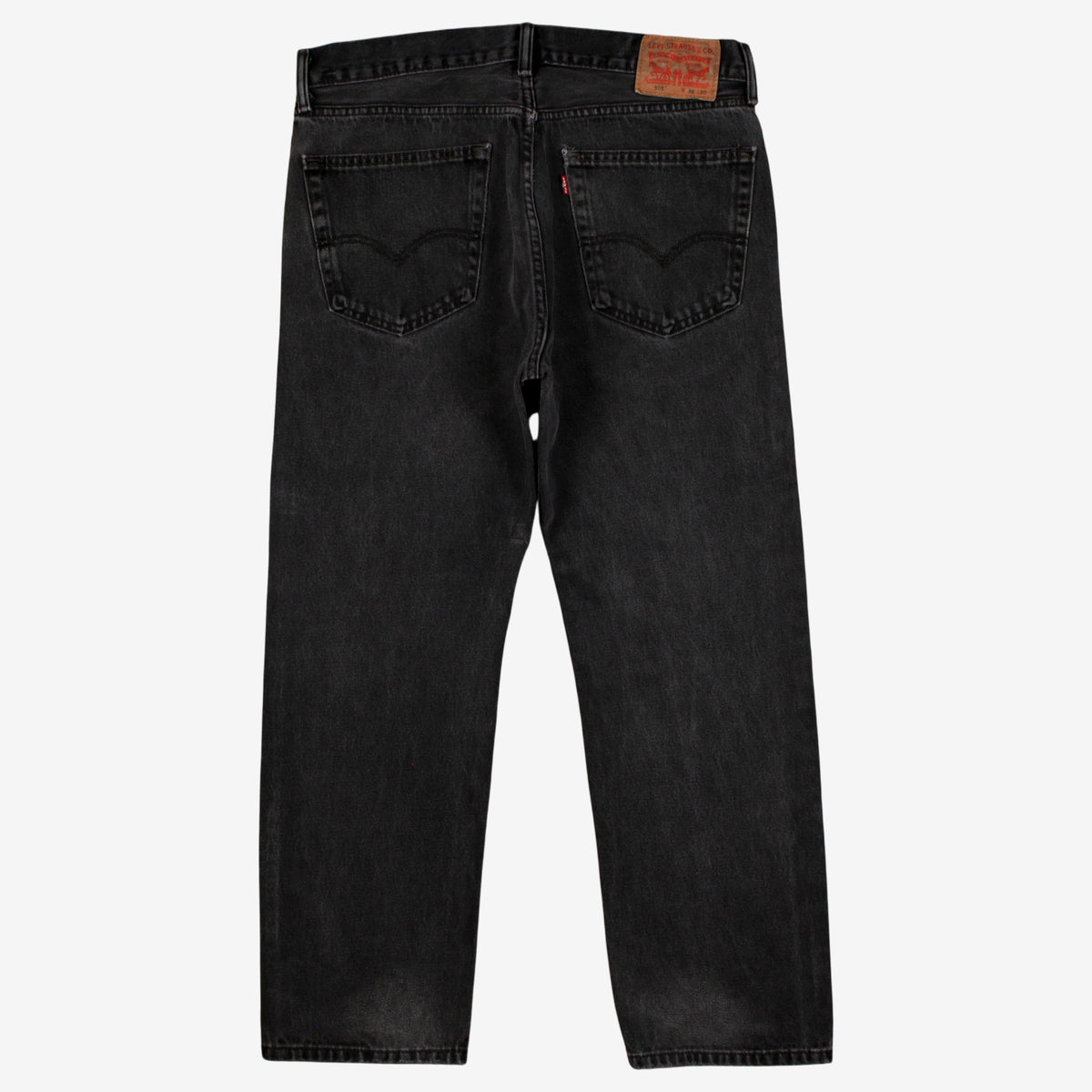 Levis 505 Jeans 36x30 Grey Regular Straight Faded Stonewash Red Tab Denim