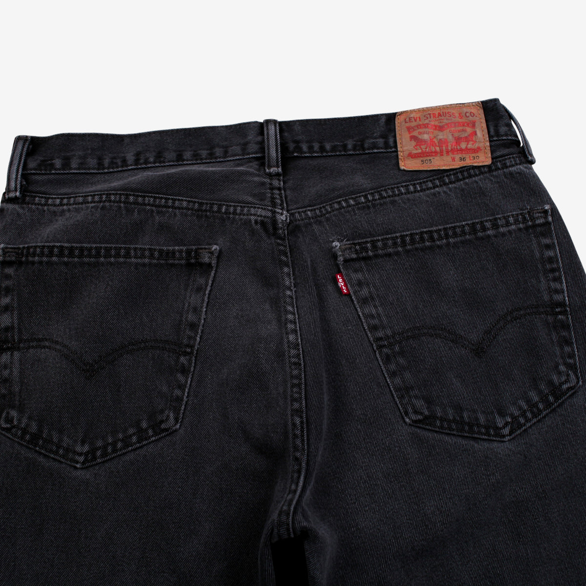 Levis 505 Jeans 36x30 Grey Regular Straight Faded Stonewash Red Tab Denim