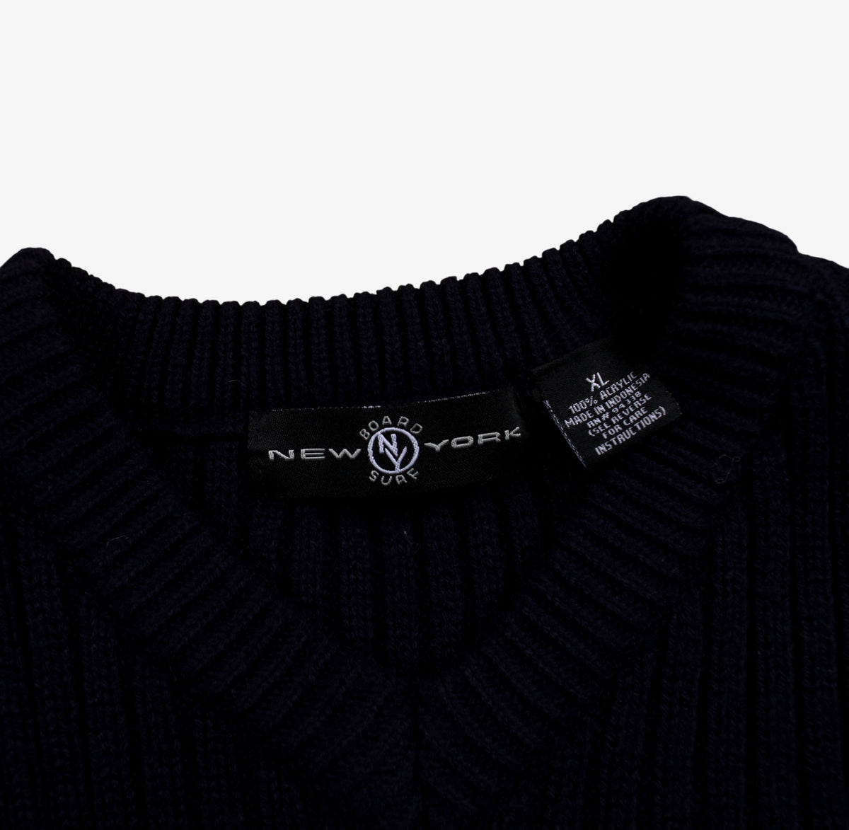 New York Board Surf Sweater Jumper XL Mens Acrylic Y2K Blue Knit
