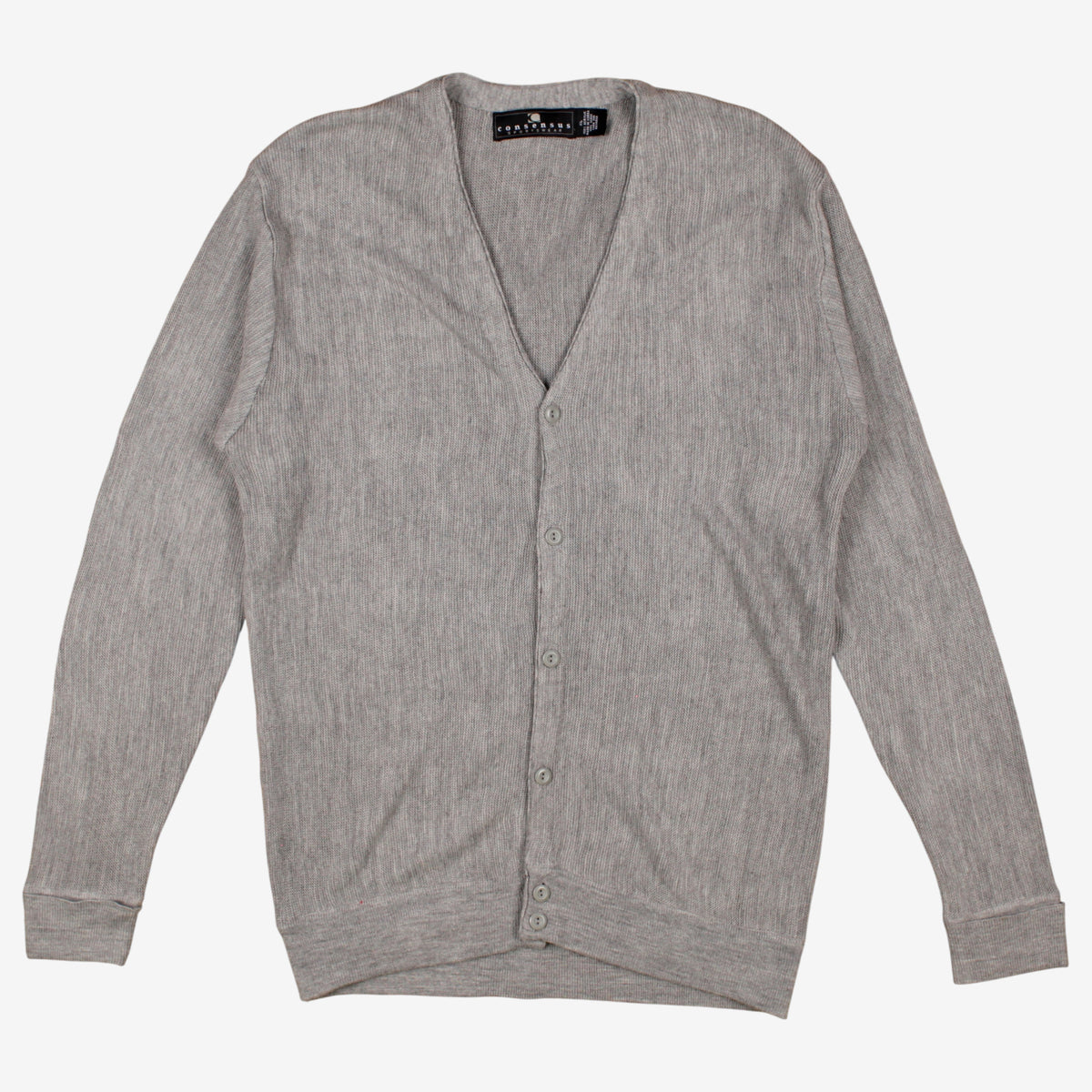 Vintage Consensus Sportswear Cardigan XL Mens 80s Acrylic Grey Knit