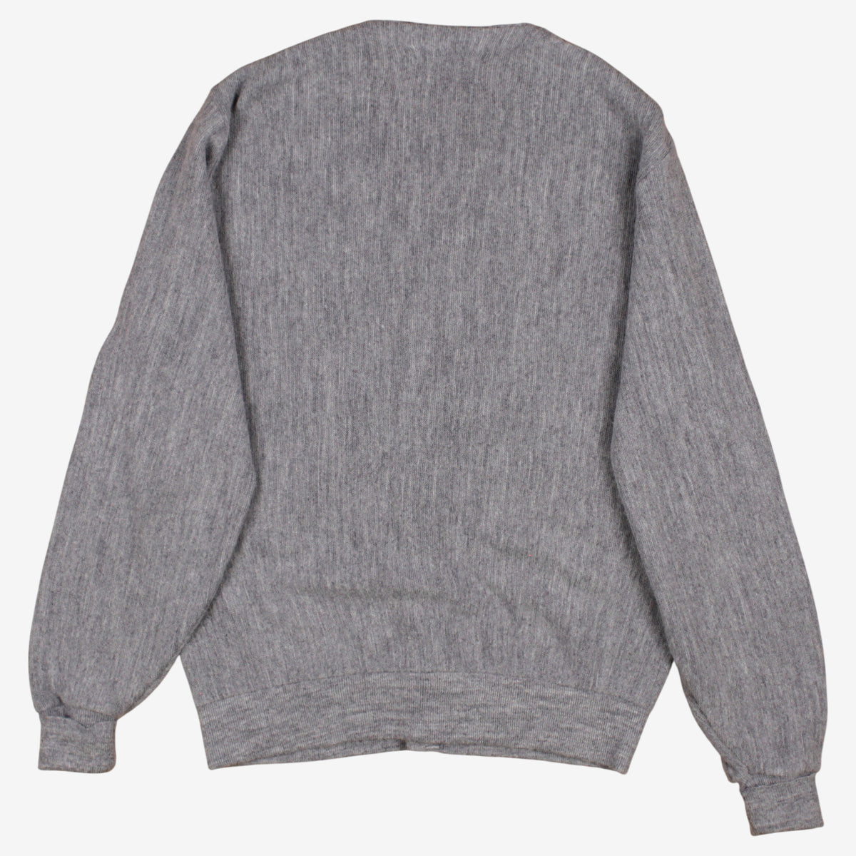 Vintage Steeplechase Cardigan M Mens 80s Acrylic V-neck Preppy Grey Knit
