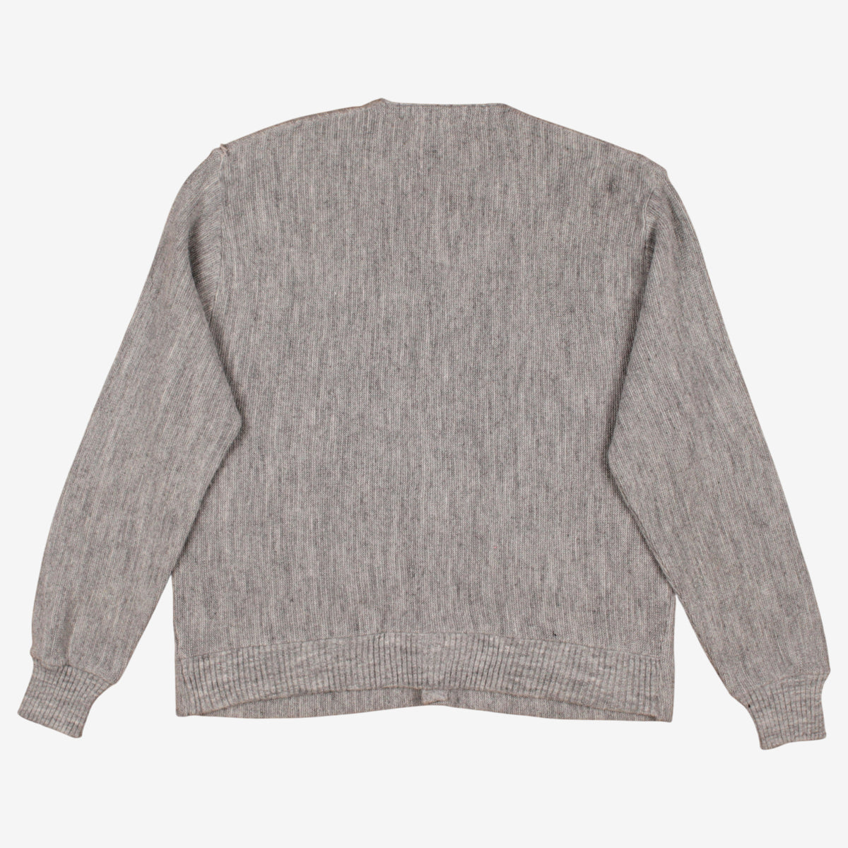 Vintage Ondian Cardigan L Mens 80s Acrylic V-neck Pockets Grey Knit