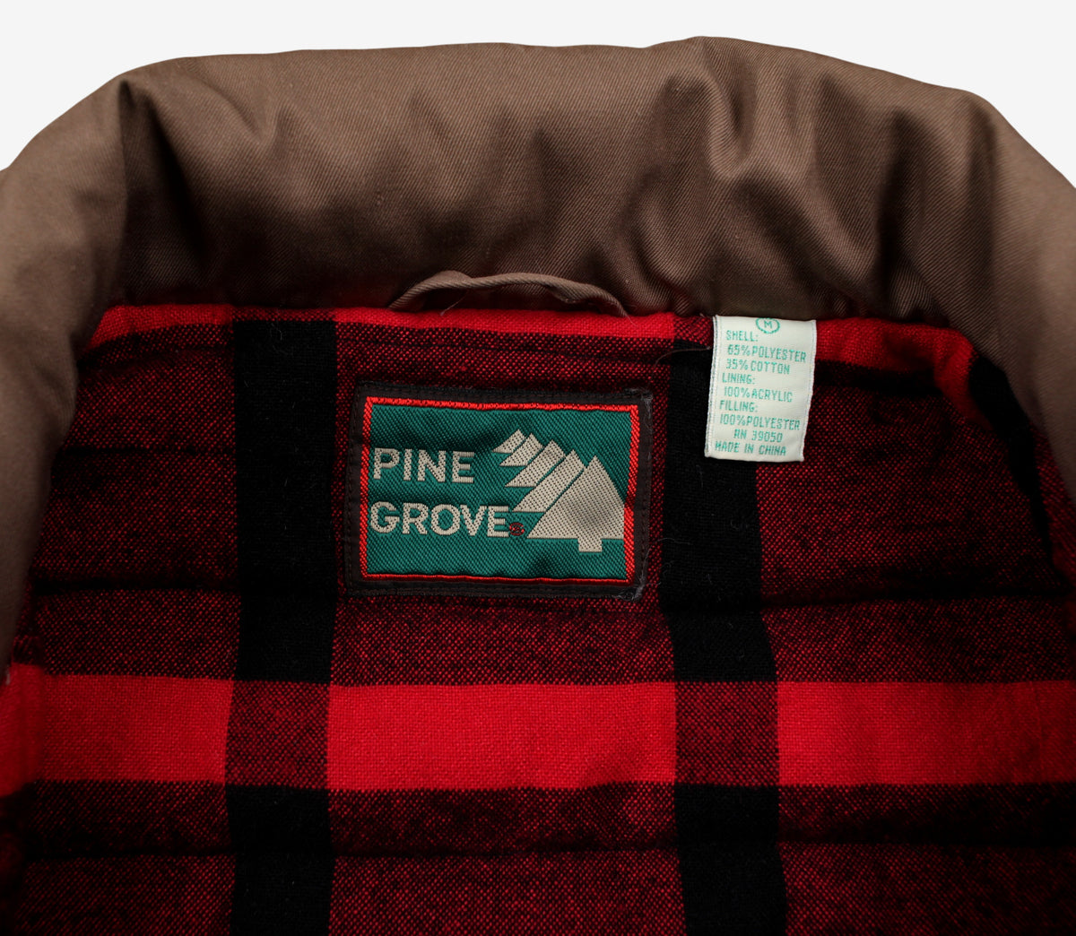 Vintage Pine Grove Cotton Vest M Mens 90s Brown Plaid Lined Outdoor Gilet