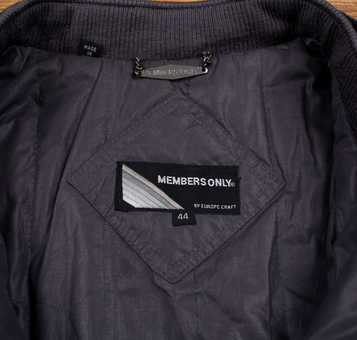 Vintage Members Only Bomber Jacket L 44 Mens Grey Windbreaker Casual