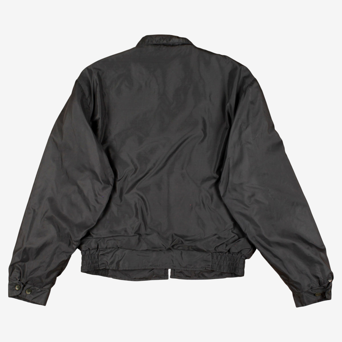 Vintage Windbreaker Bomber Jacket M Mens 70s Black Grey Lined Casual