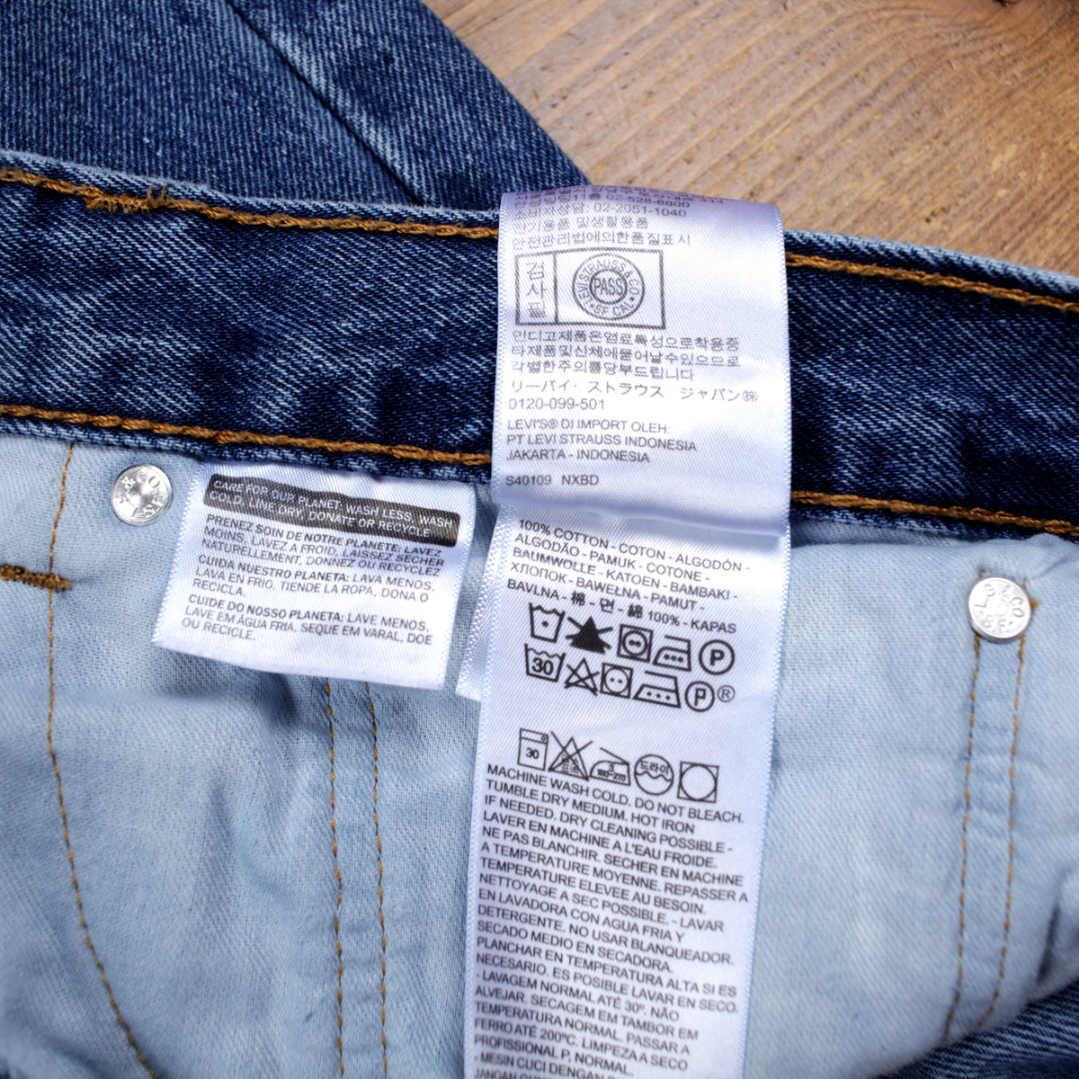 Levis 505 Jeans 38x30 Blue Regular Straight Stonewash Red Tab Denim