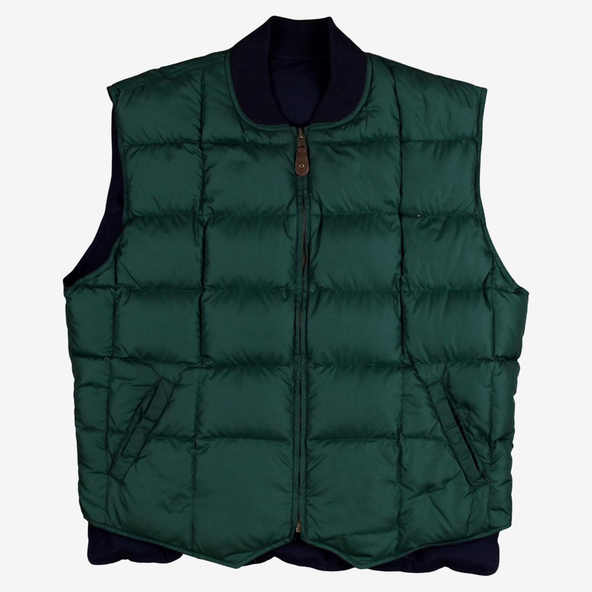 Eddie Bauer Nylon Down Vest XL Mens Reversible Green Blue Outdoor Puffer Jacket