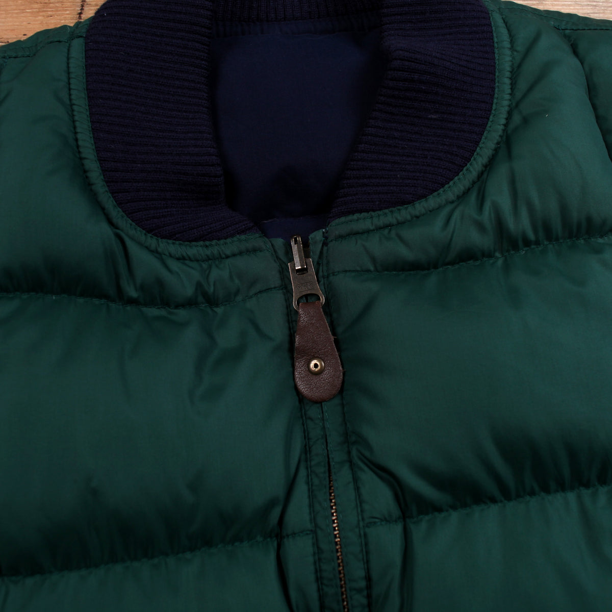 Eddie Bauer Nylon Down Vest XL Mens Reversible Green Blue Outdoor Puffer Jacket