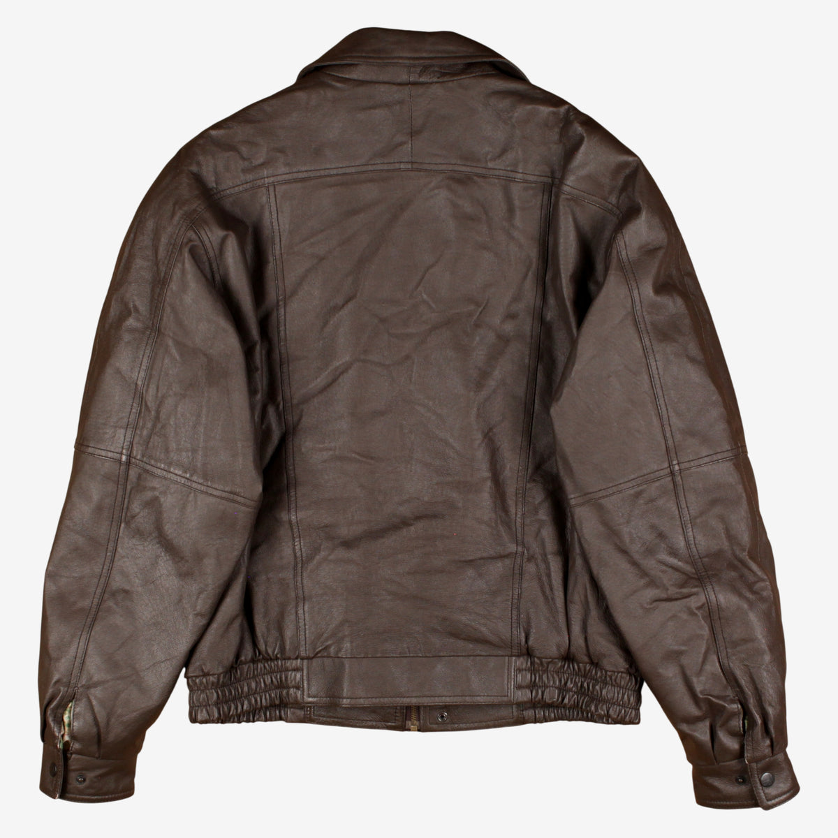 North American Hunting Club Leather Jacket L Mens Brown Nahc Flight Bomber