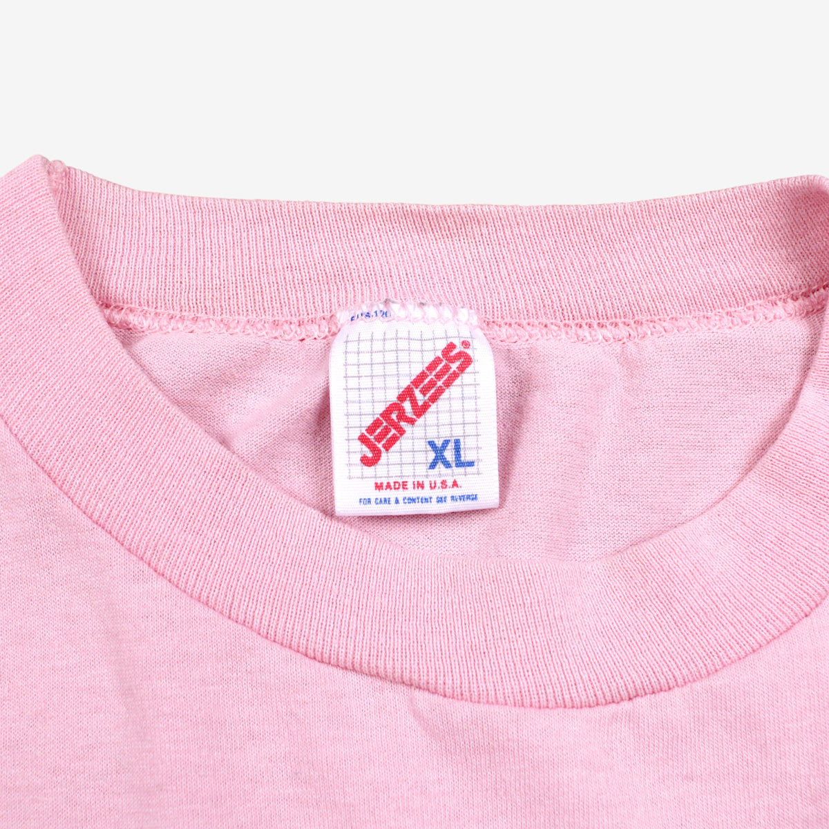 Vintage Jerzees Blank T-shirt XL Mens 90s Pink USA Made Crew Neck Single Stitch