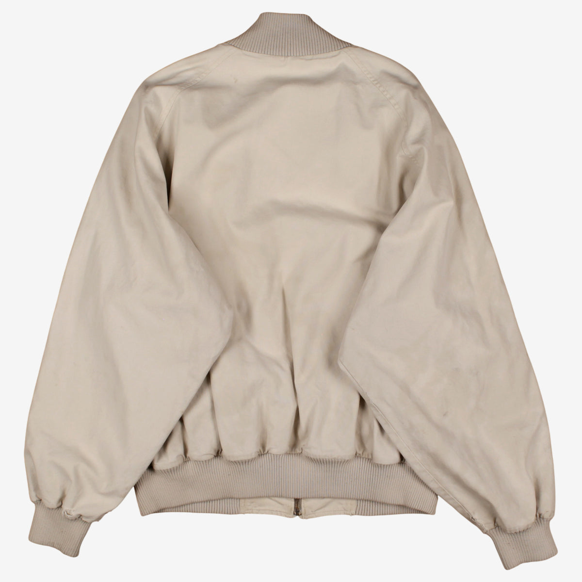 Vintage Eddie Bauer Bomber Jacket L Mens 90s Beige Cotton Lined Outdoor Heritage