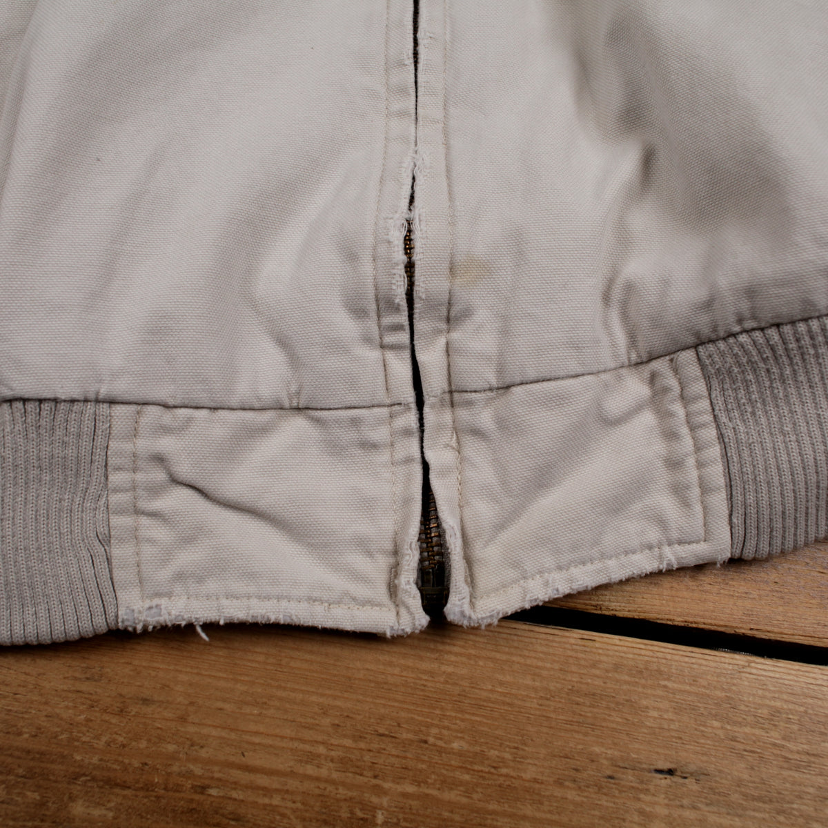 Vintage Eddie Bauer Bomber Jacket L Mens 90s Beige Cotton Lined Outdoor Heritage
