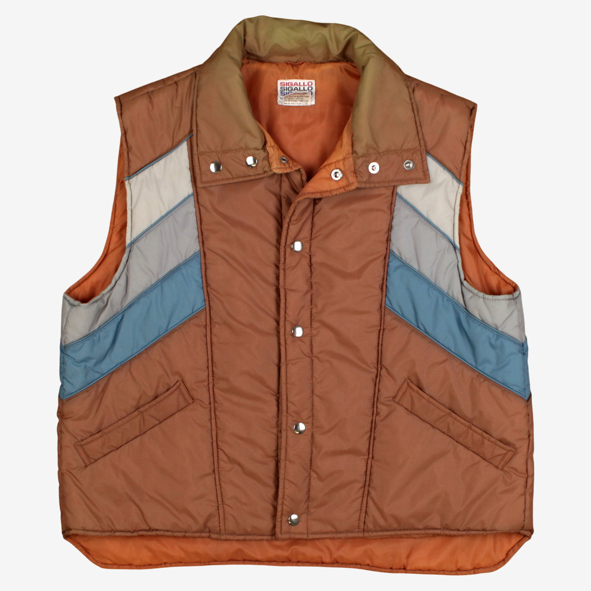 Vintage Sigallo Nylon Vest XL Mens 90s Brown Lined Ski Outdoor Gilet