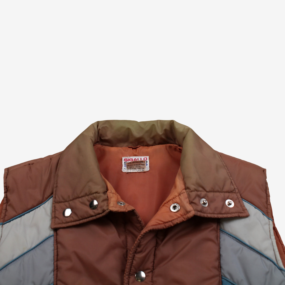 Vintage Sigallo Nylon Vest XL Mens 90s Brown Lined Ski Outdoor Gilet