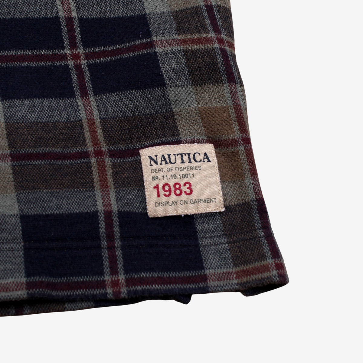 Vintage Nautica Polo Shirt XL Mens 00s Blue Plaid Long Sleeve Preppy Casual