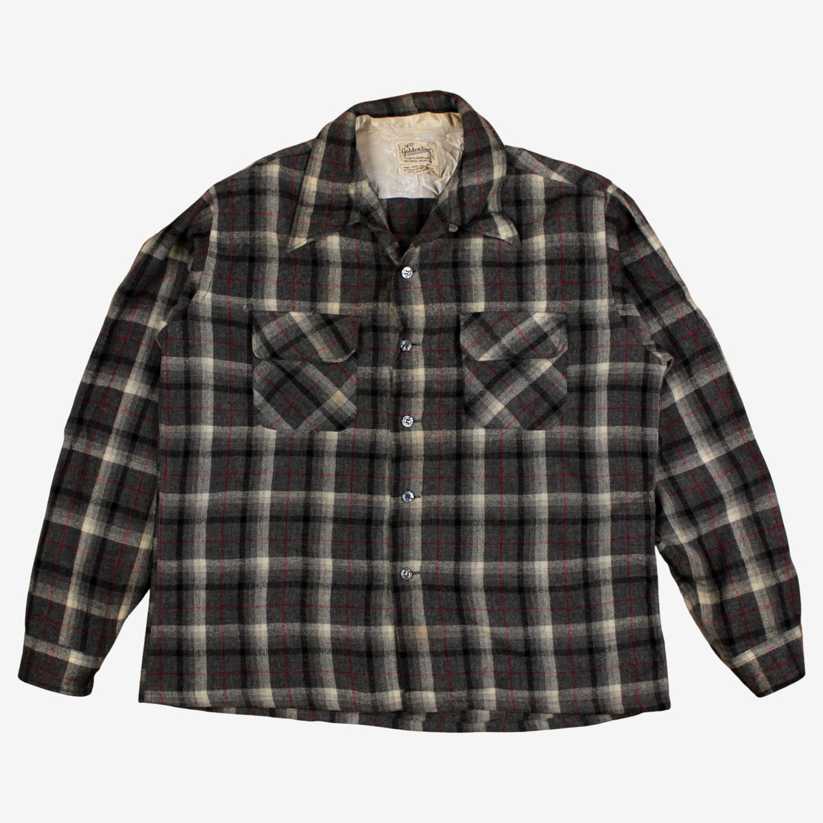 Vintage Golden Line Workwear Flannel Shirt L Mens 70s