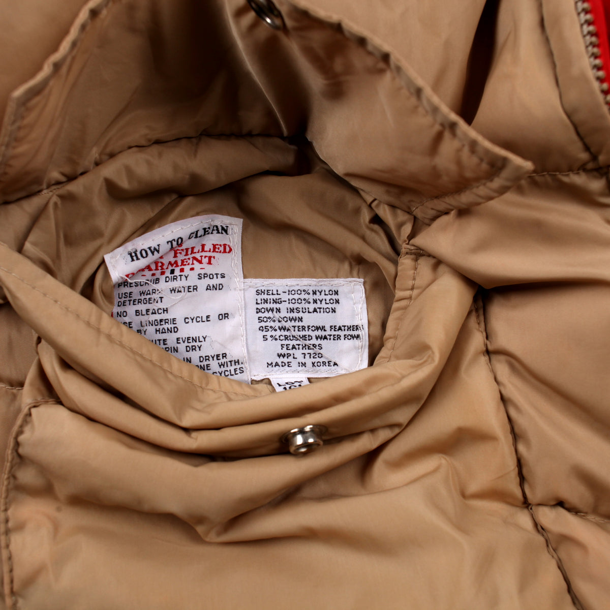 Vintage Campus Puffer Jacket L Mens 90s Red Campusport Nylon Tan Ski Down
