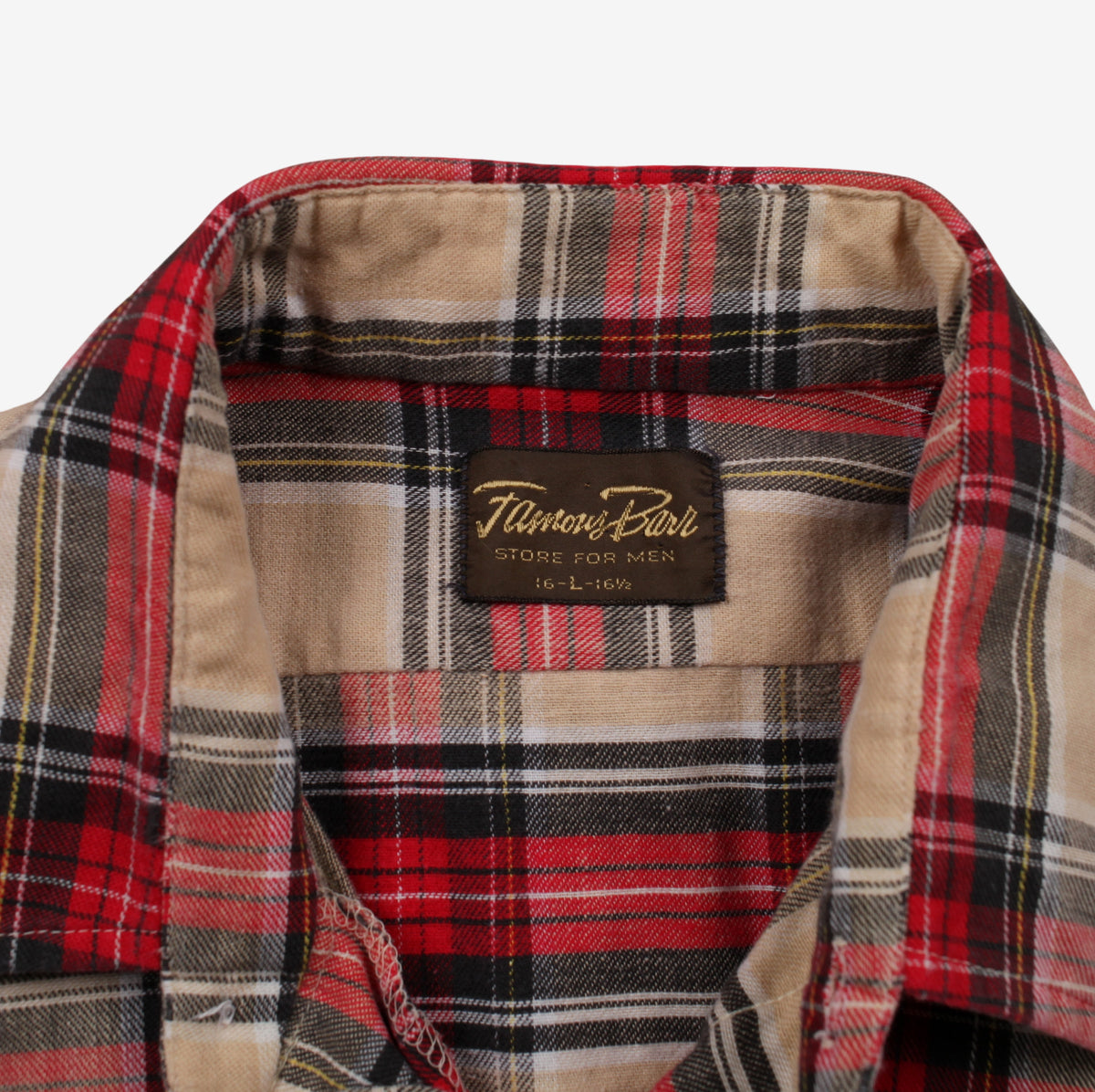 Vintage Famous Barr Workwear Flannel Shirt L Mens 80s