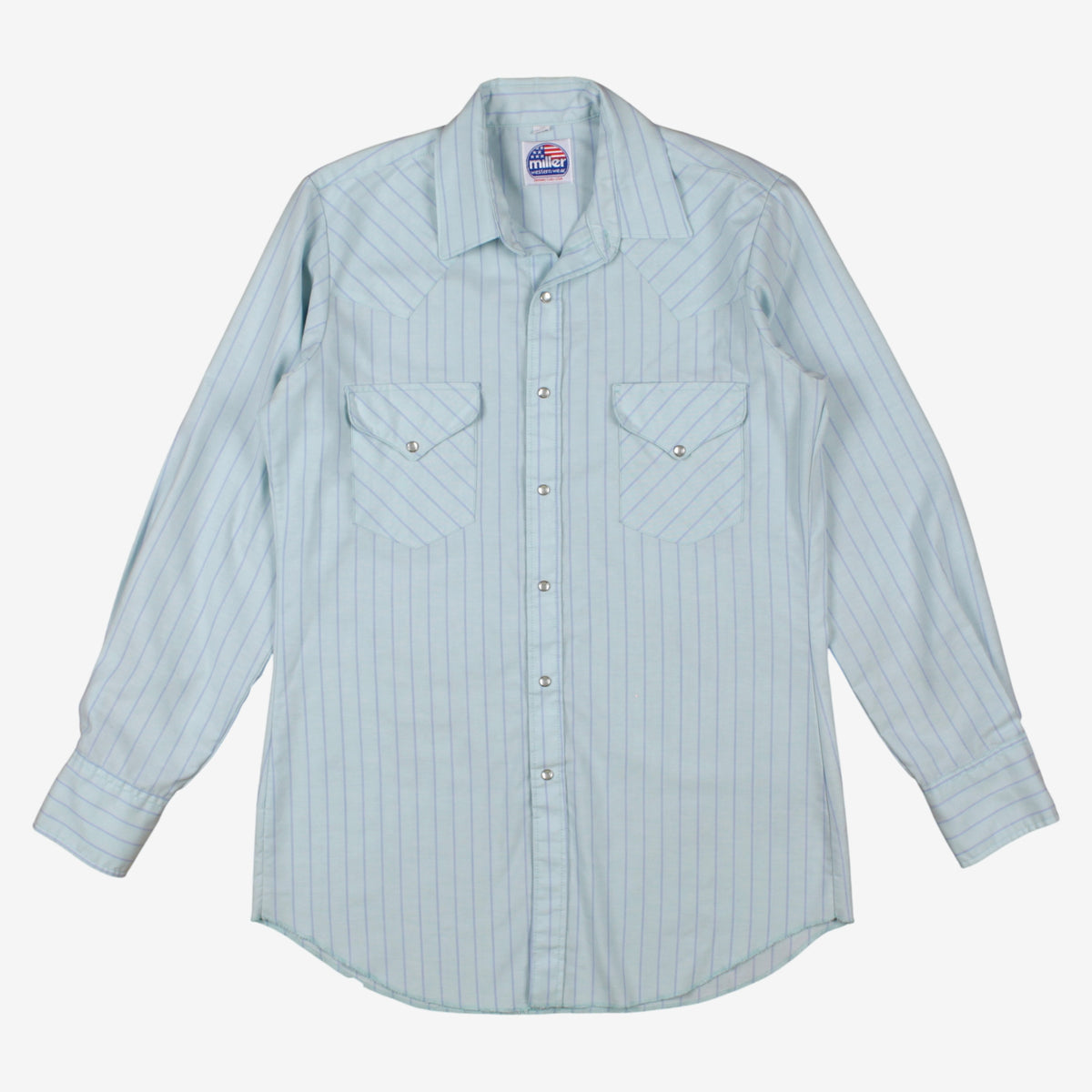 Vintage Miller Western Snap Shirt 34 Mens 80s