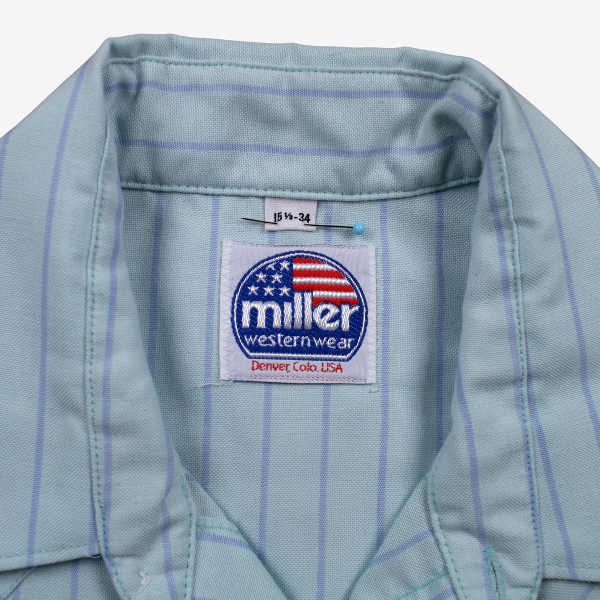 Vintage Miller Western Snap Shirt 34 Mens 80s
