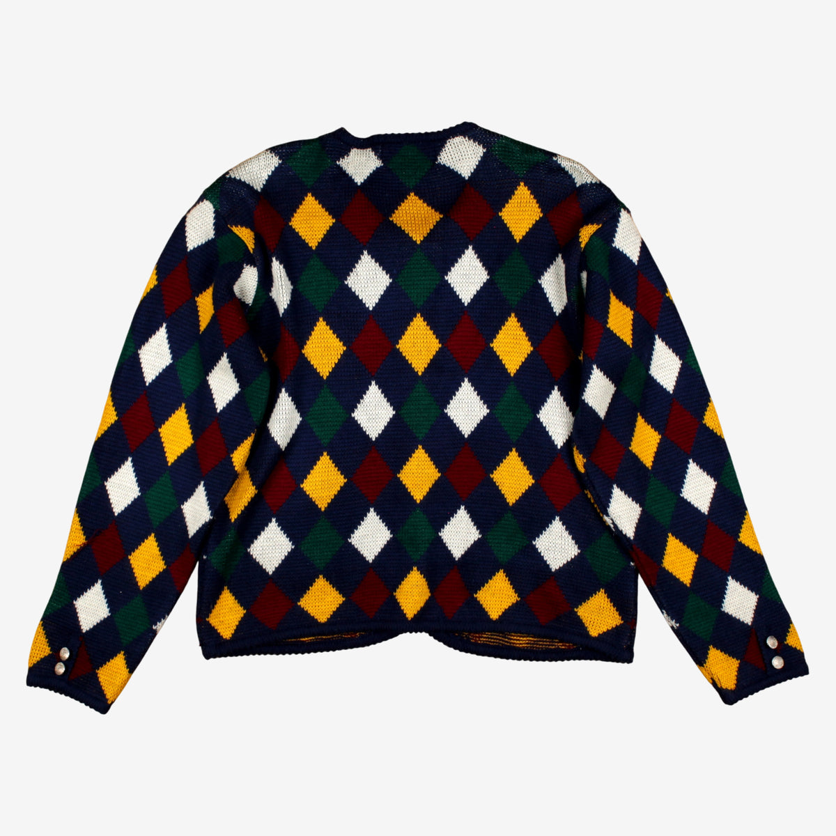 Vintage Tally Ho Argyle Cardigan M Womens 90s