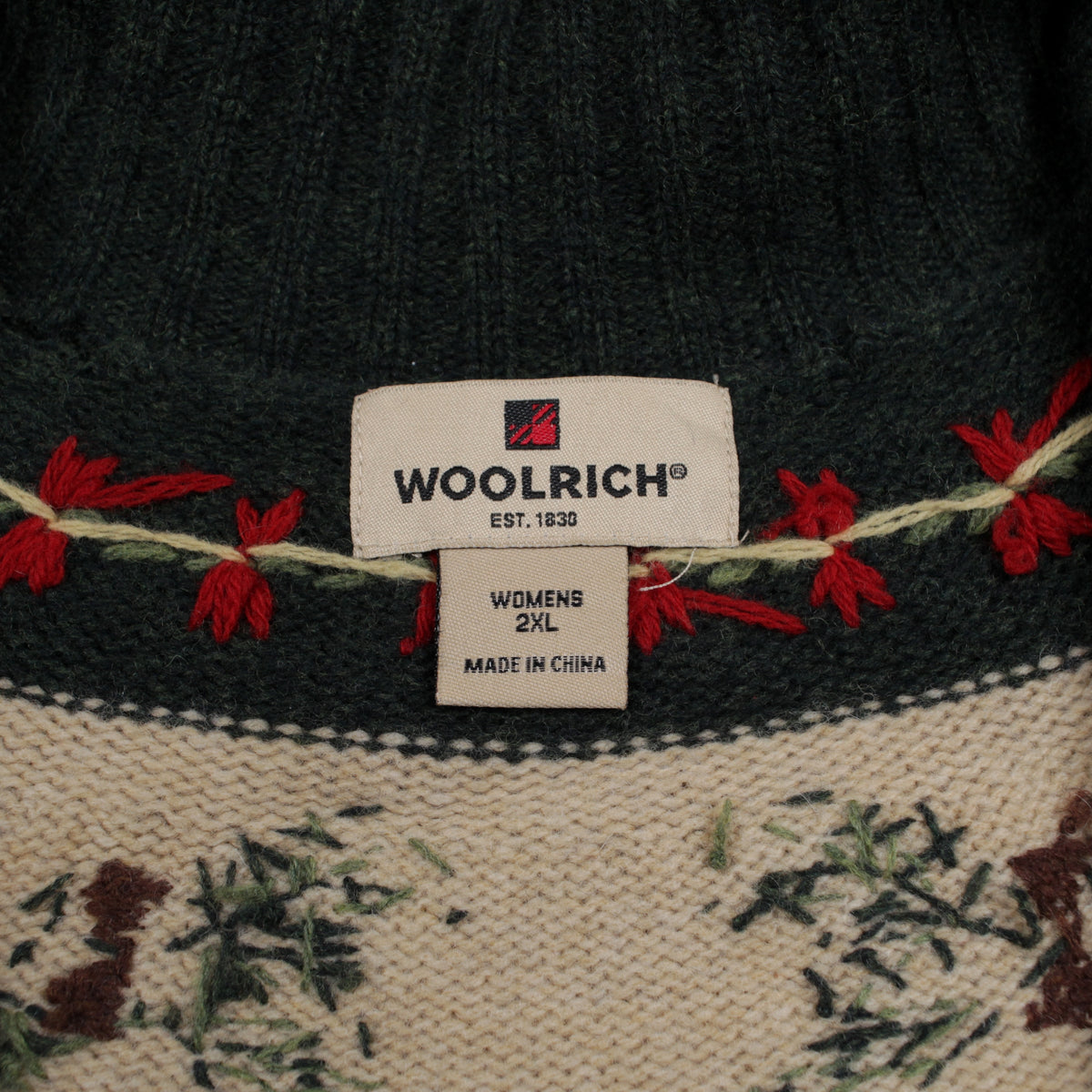 Woolrich Wool Fair Isle Cardigan 2XL Womens