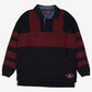 Vintage Ivy Crew Rugby Shirt L Mens 00s Black Colourblock Long Sleeve Preppy