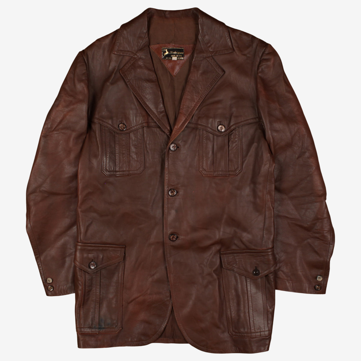 Vintage J Rodriguez Leather Jacket M Mens 70s