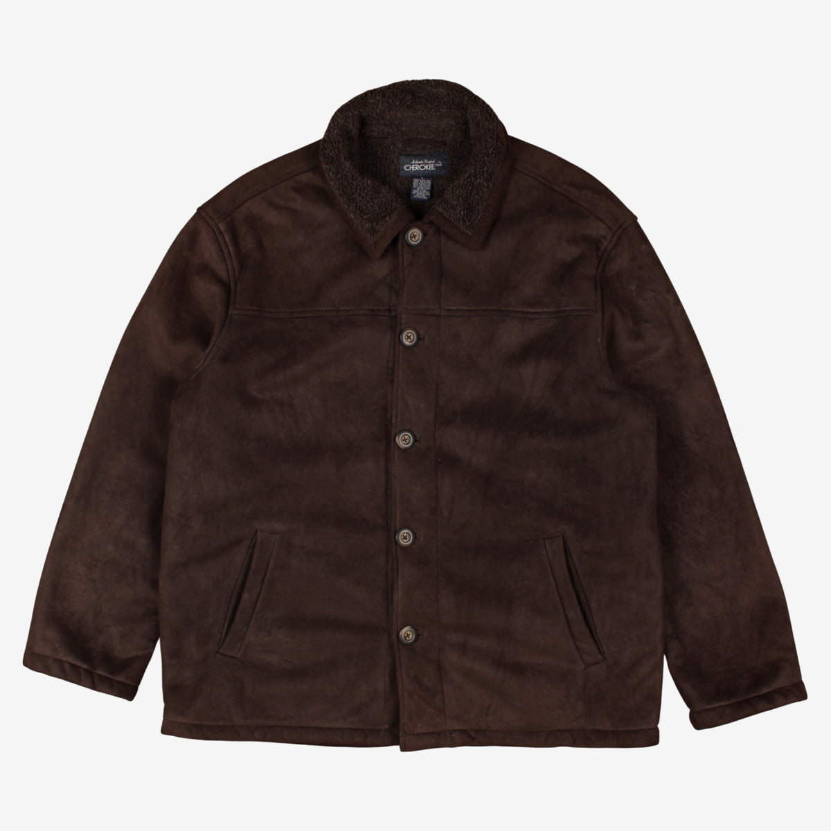 Cherokee Faux Suede Shearling Jacket L Mens 00s