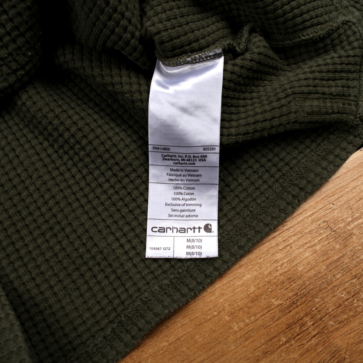 Carhartt Hoodie Waffle Knit Sweatshirt 10 Womens