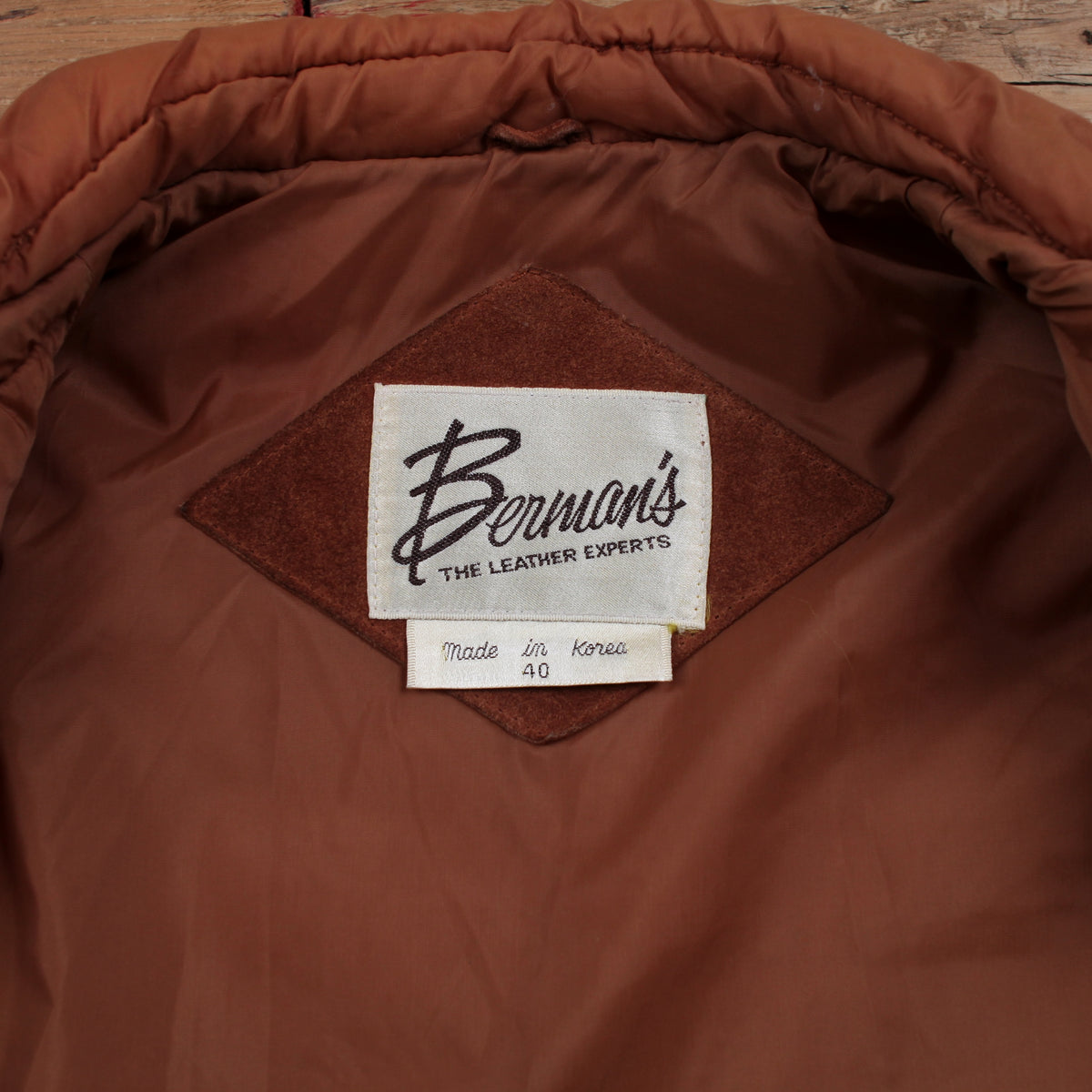 Vintage Bermans Suede Vest Jacket Mens S 70s