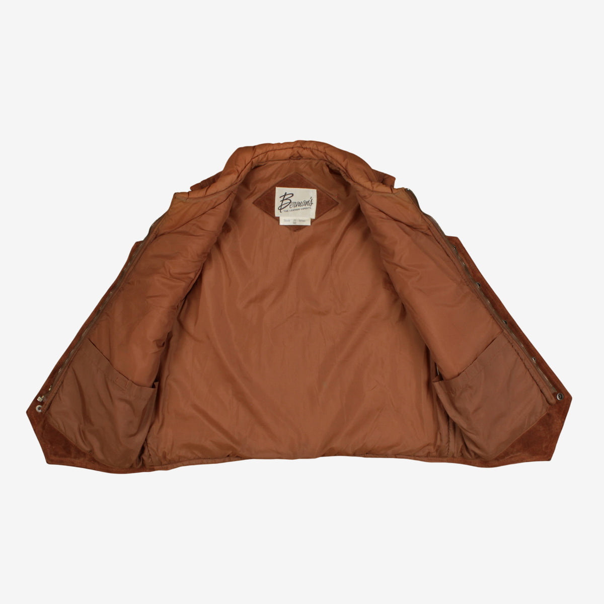Vintage Bermans Suede Vest Jacket Mens S 70s
