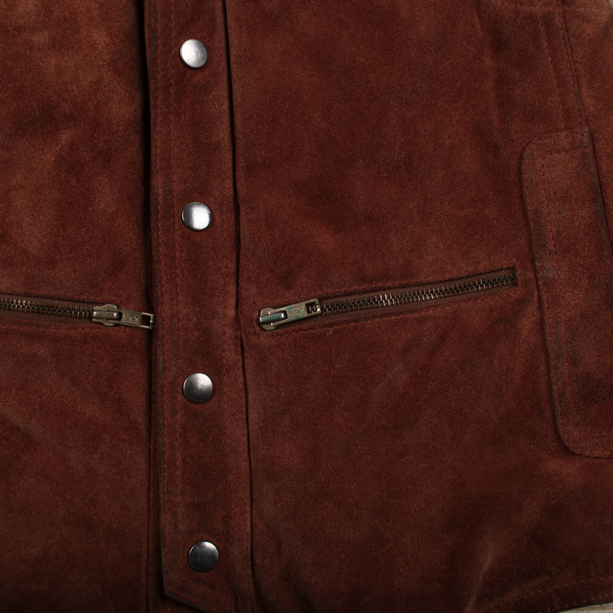 Vintage Bermans Suede Vest Jacket Mens S 70s