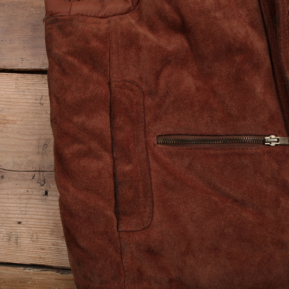 Vintage Bermans Suede Vest Jacket Mens S 70s