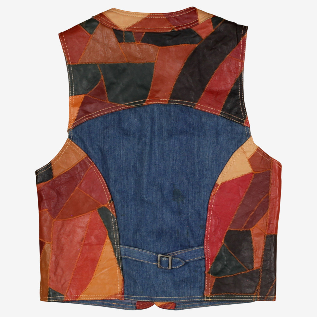 Kenneth Patchwork Leather Vest L Womens