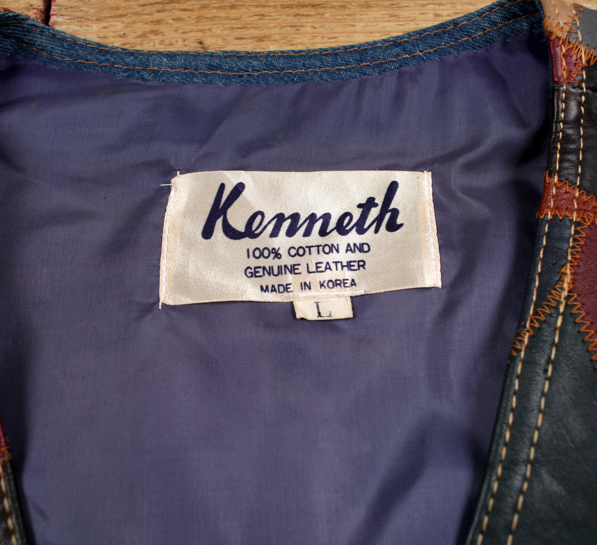Kenneth Patchwork Leather Vest L Womens