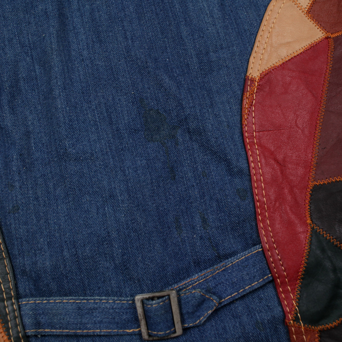 Kenneth Patchwork Leather Vest L Womens