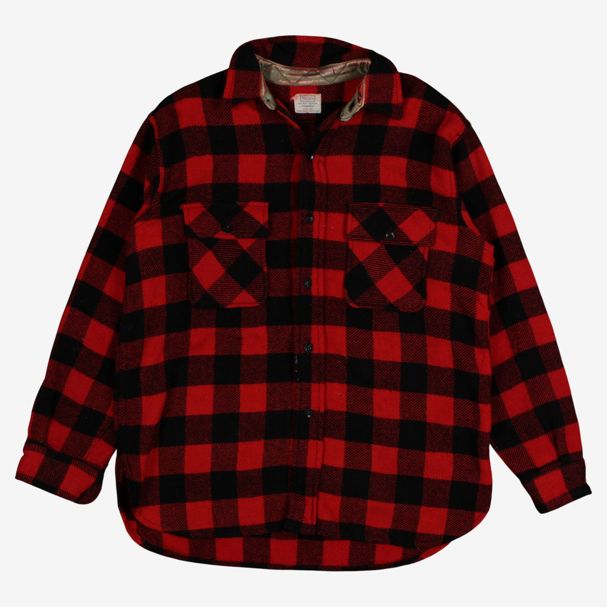 Vintage Sears Buffalo Flannel Shirt L Mens 80s