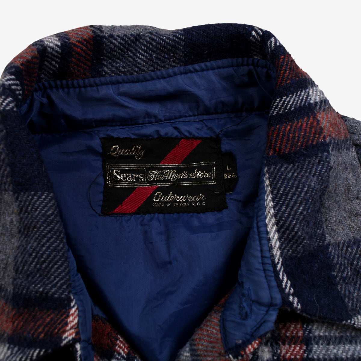 Vintage Sears Workwear Flannel Shirt L Mens 80s