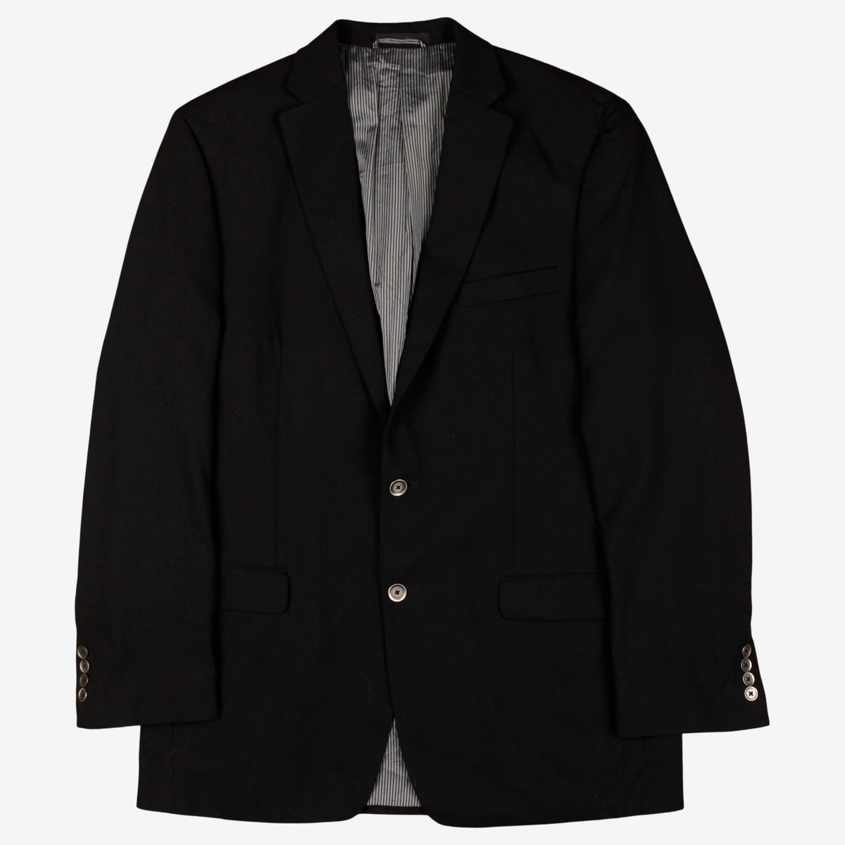 Calvin Klein Blazer Jacket 42L Mens Black Wool Blend Lined Smart Business Suit