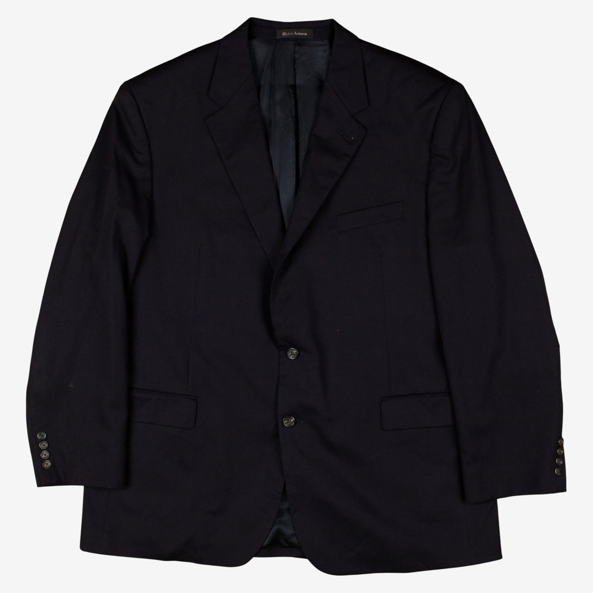 Chaps Wool Blazer Jacket 48L Mens Navy Blue Lined Preppy Smart Suit