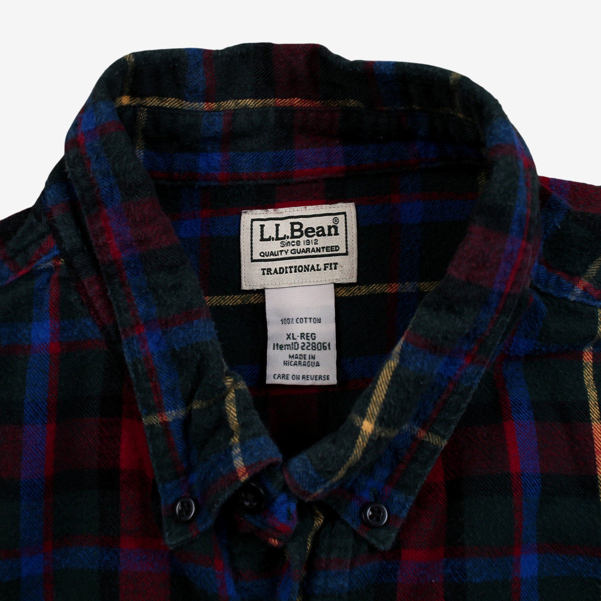 L.L. Bean Plaid Flannel Shirt XL Mens