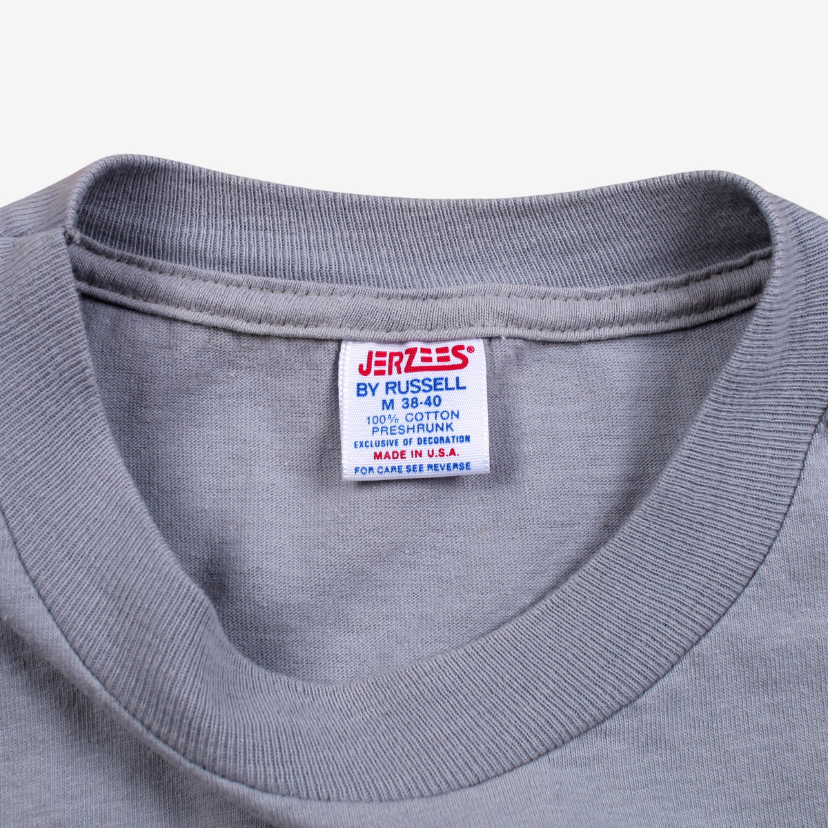 Vintage Jerzees By Russell T-shirt S Mens Graphic Grey USA Made